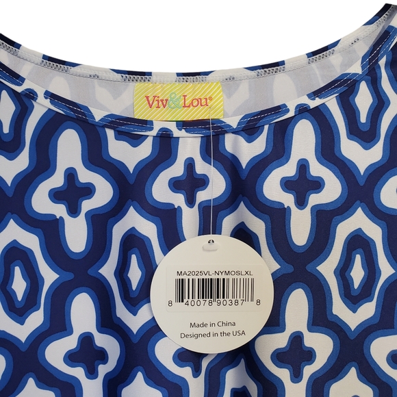 NWT Viv & Lou Women's Top/Tunic/Cover-Up Abstract Print Comfy Size L/XL - Picture 5 of 11